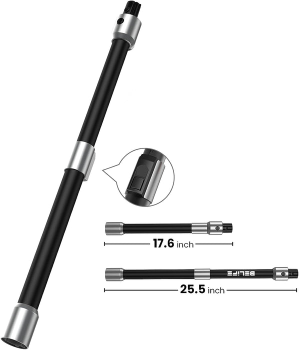 Belife Retractable Metal Tube, Extensible Wands, Telescopic Rod for Sliver Belife S10 Cordless Stick Vacuum Cleaner, 17.6inch-25.5inch Extender Stick with Quick Release Button